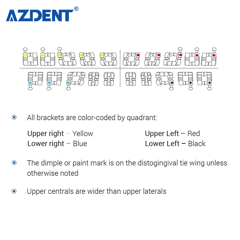 U46919 AZDENT Dental Orthodontic Arch WiresBrackets Braces Mini RothMBT G1N
