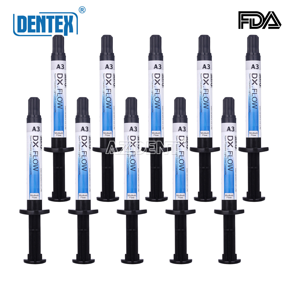 5X Resina compuesta fotopolimerizable dental fluida Medium Flow A3 3g/Jeringa