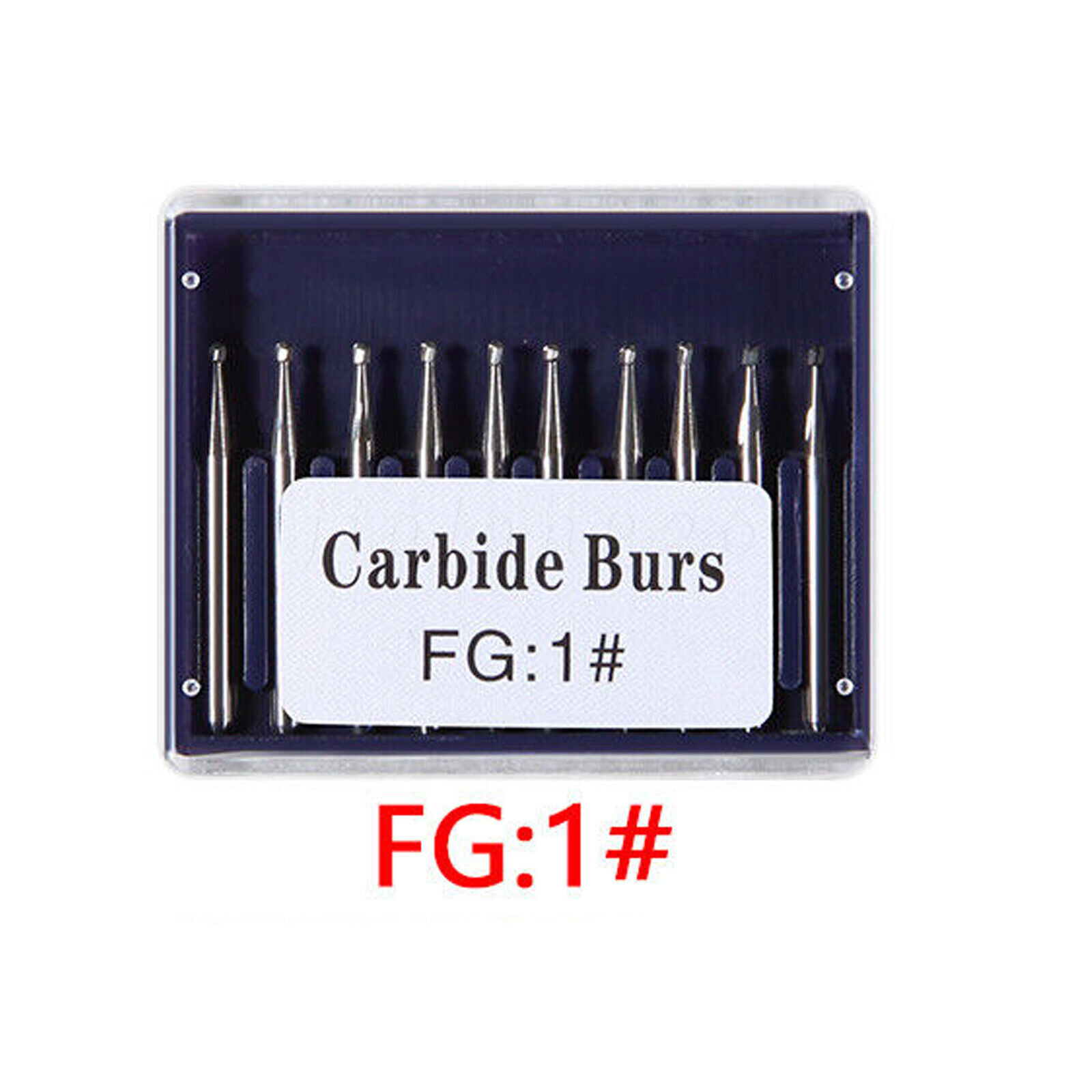 10-100pcs Dental Tugsten Round Carbide Burs FG 1-8 Bur for High Speed Handpiece