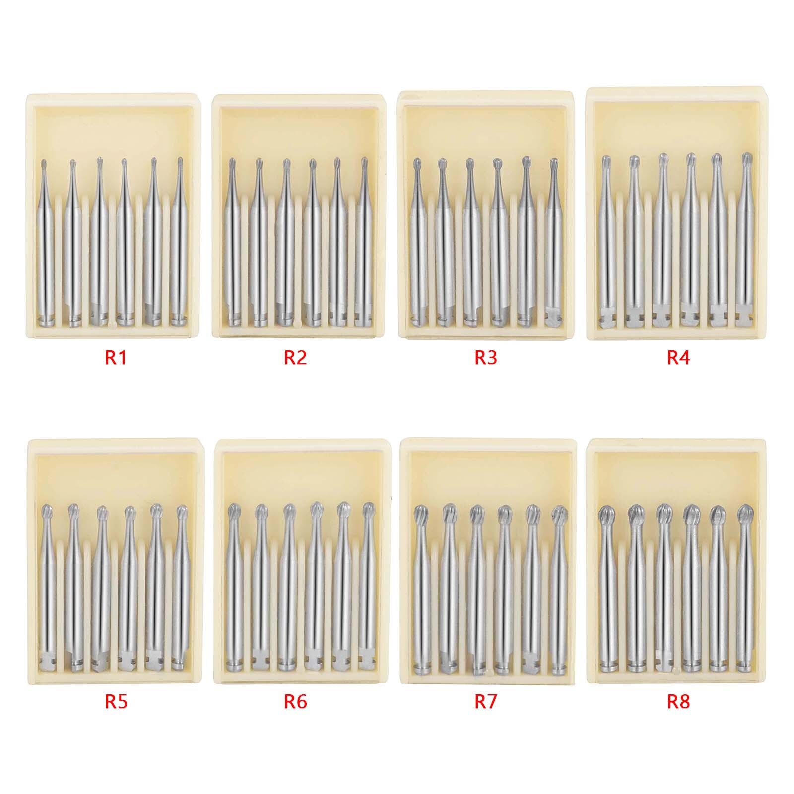 Dental Round Tungsten Carbide Bur for Slow Speed Latch Type RA 1# -RA 8# 6PCS