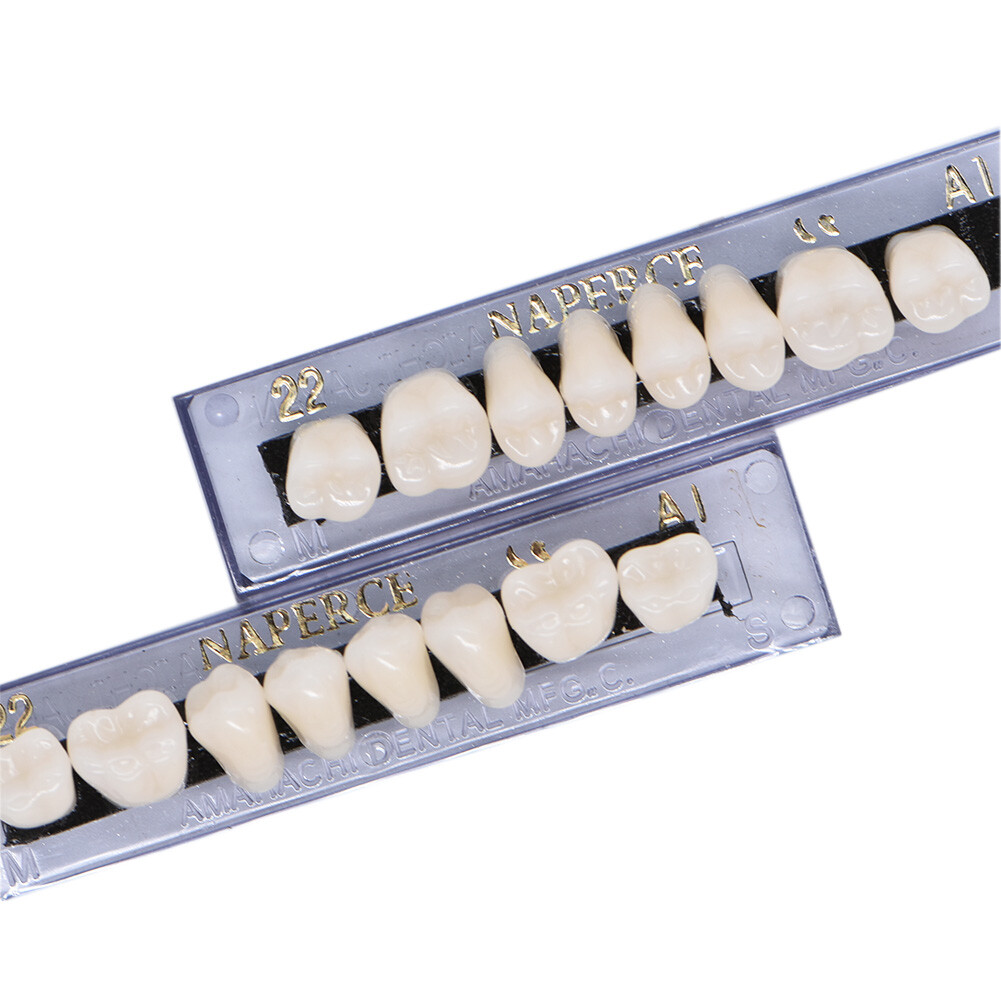 168Pcs Acrylic Resin Denture #22 Dental Upper Lower Shade A1 Teeth Set HOT #22A1