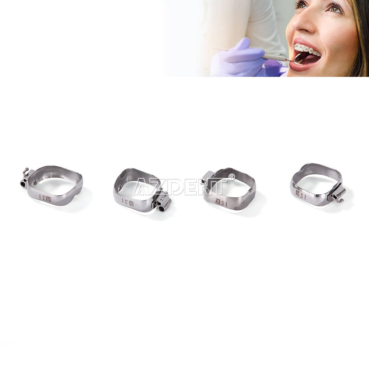 AZDENT Dental Orthodontic Bands Buccal Tubes Roth /MBT .022 1st Molar 16#-35#