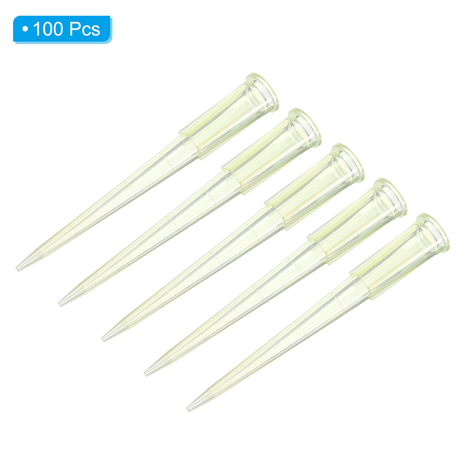 100Pack 200ul Pipette Tips Plastic Pipettor Tips with Measurements Yellow
