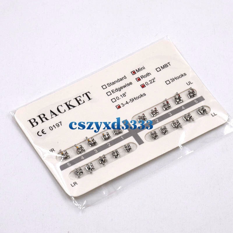 Dental Orthodontic Brackets Brace Roth/MBT/Edgewise 018/022 NO. 3/345 Hooks