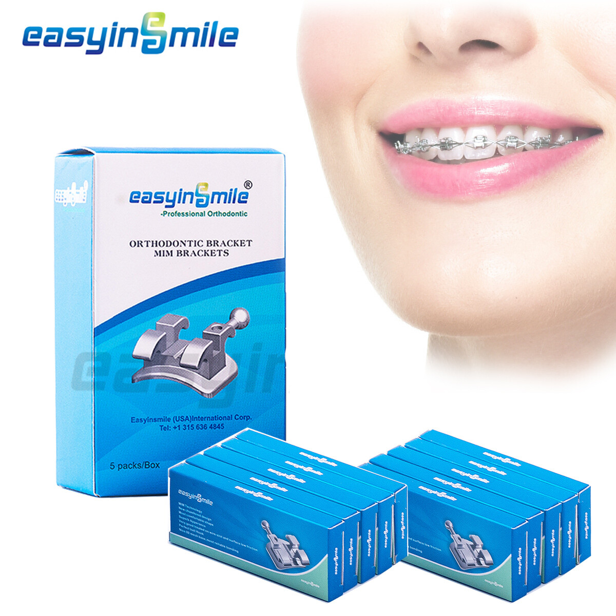 5sets Dental Orthodontic Metal Brackets Braces Mini Roth/mbt 3 4 5 Hooks 022