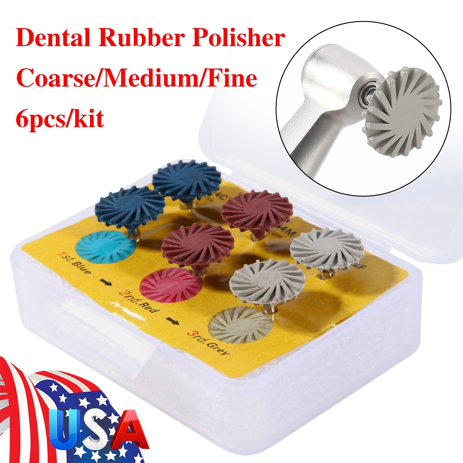 Dental Composite Polishing Kit Diamond RA Polisher Burs For Contra Angle 2.35mm