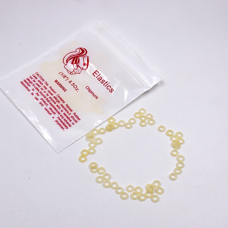 1/8” Dental 6.5 Oz Chipmunk Rings Orthodontic Elastics Rubber Band Brace 100Pcs