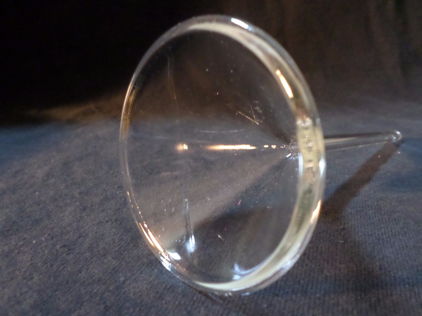 Corning Pyrex Glass 65mm ID 60° Angle Long Stem Filling Funnel
