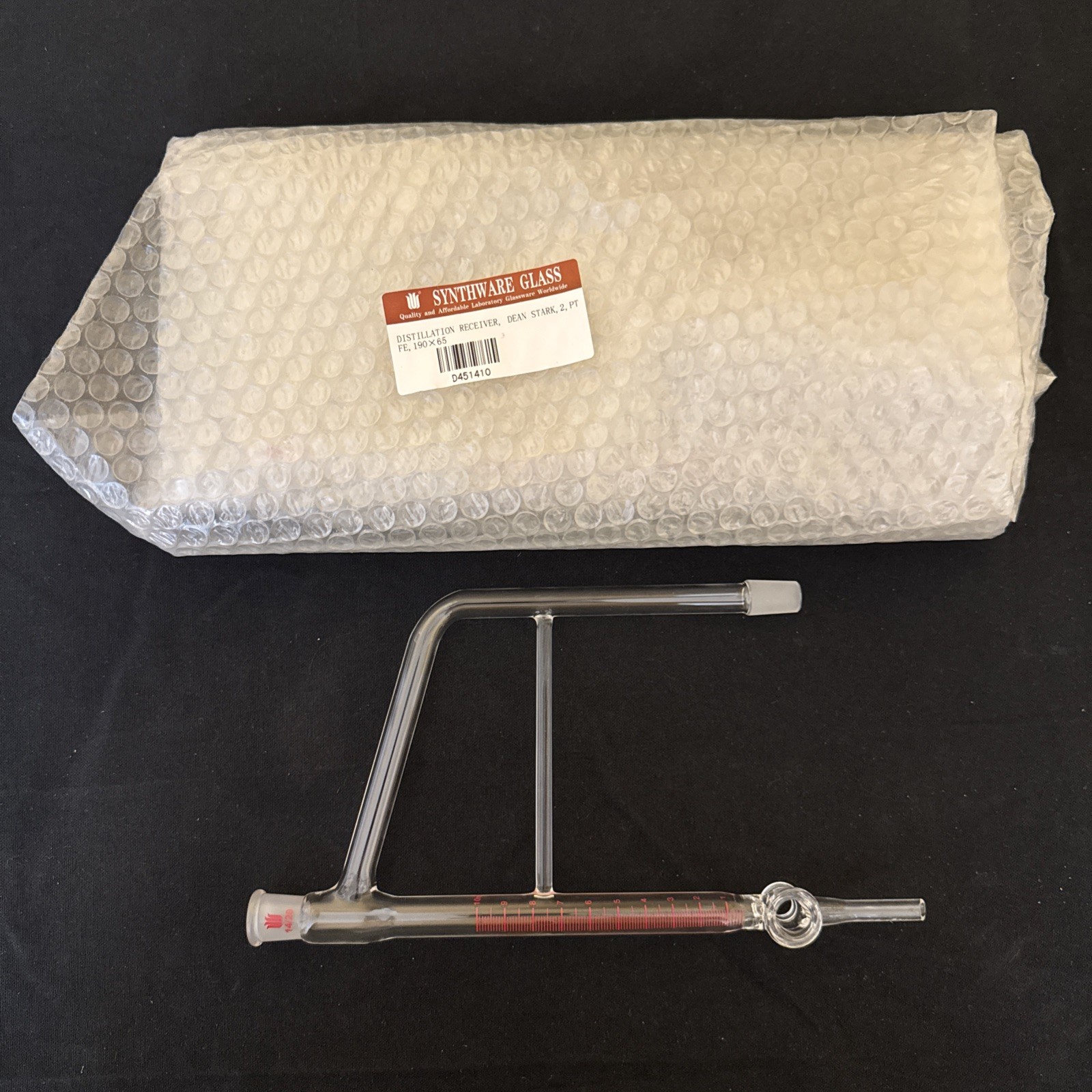 Synthware Glass Distillation Receiver, Dean Stark, 2, PTFE, 190 X 65, 14/20