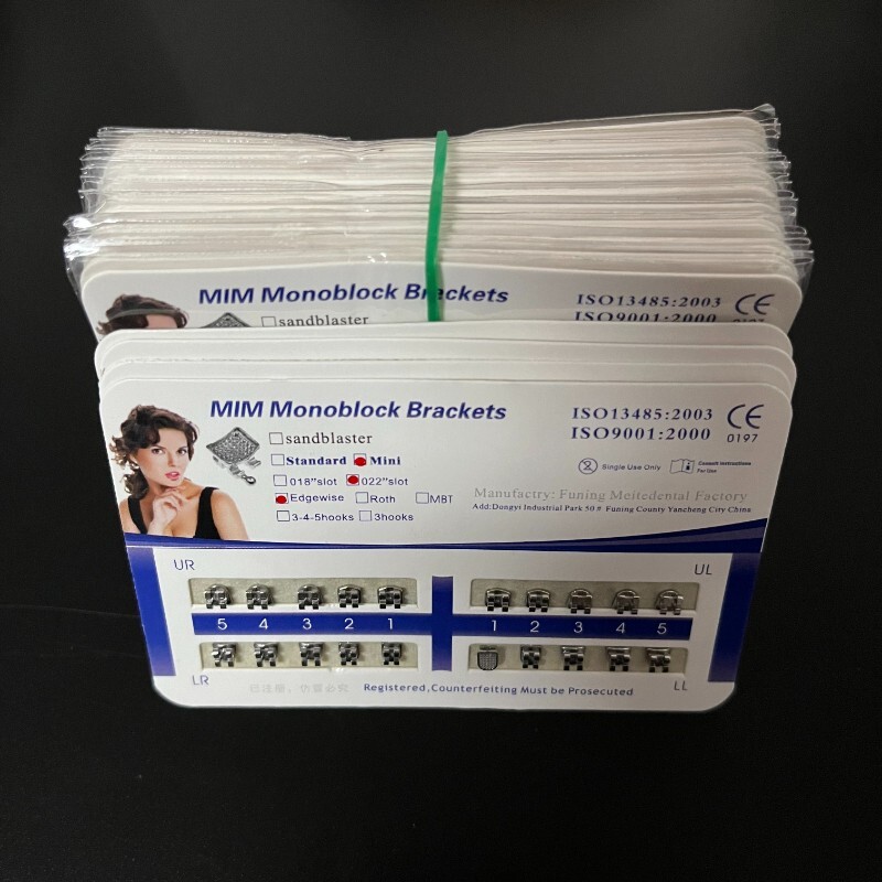 50Sets Dental Orthodontics MIM Monoblock Brackets Mini Edgewise 022 no hooks