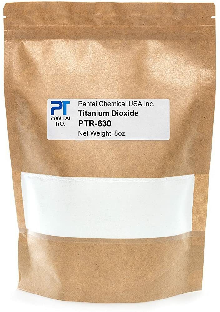 Titanium Dioxide Cosmetic Grade Pigment Colorant Resealable Pouch PTR-630 8 oz