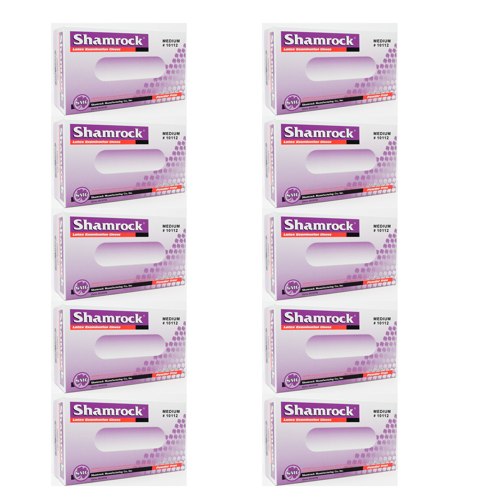 Shamrock Powder Free Textured Latex Gloves-Size Medium Case pack of 1000 Gloves