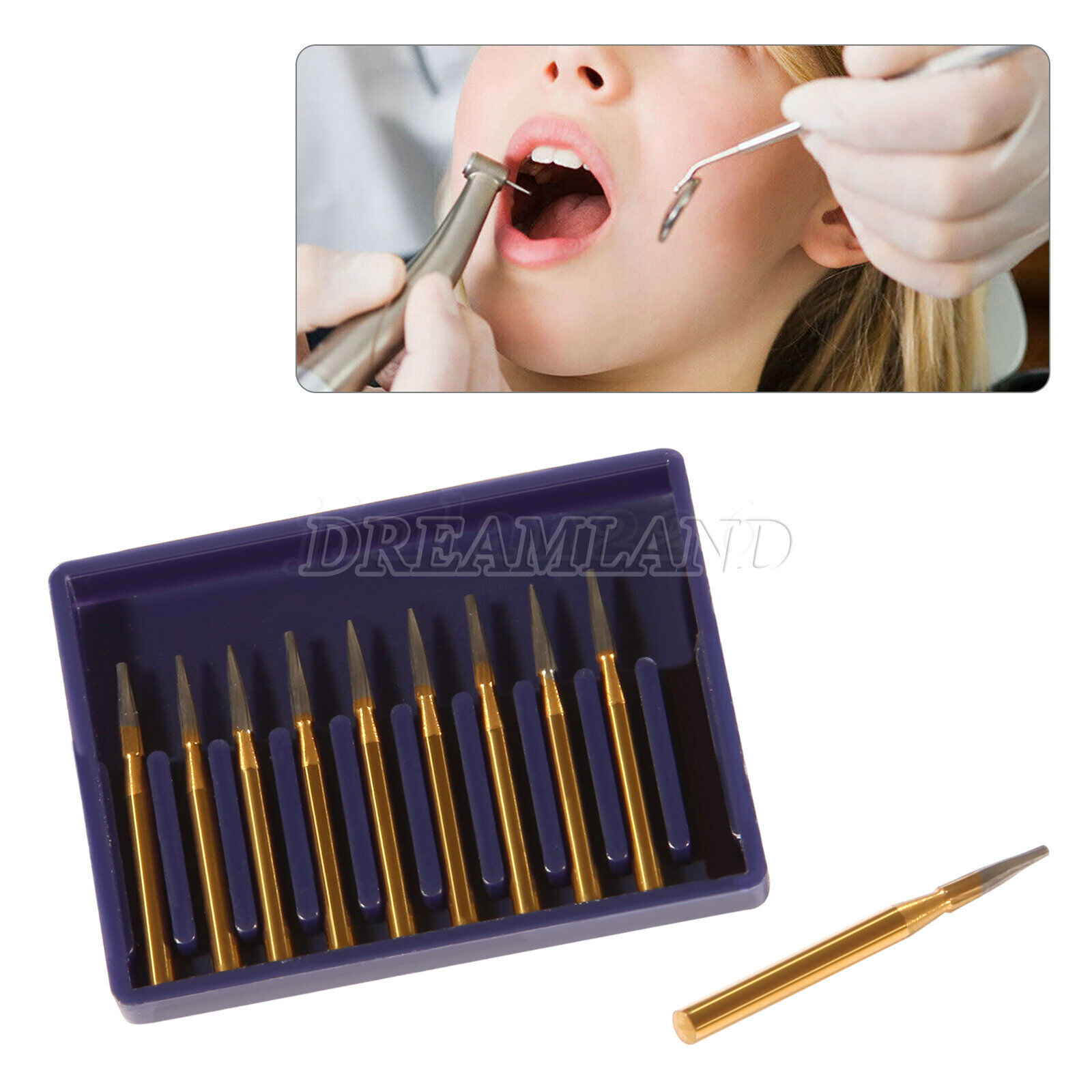 TRIMMING & FINISH DENTAL CARBIDE BURS 12 BLADES TF 7901 NEEDLE
