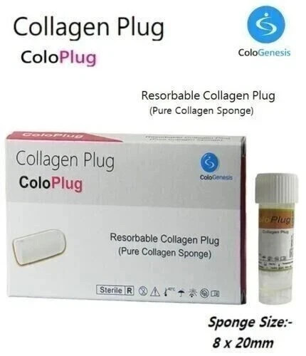 ColoGenesis Dental COLLAGEN ColoPlug Sterile Resorable Sponge 8x20mm FS