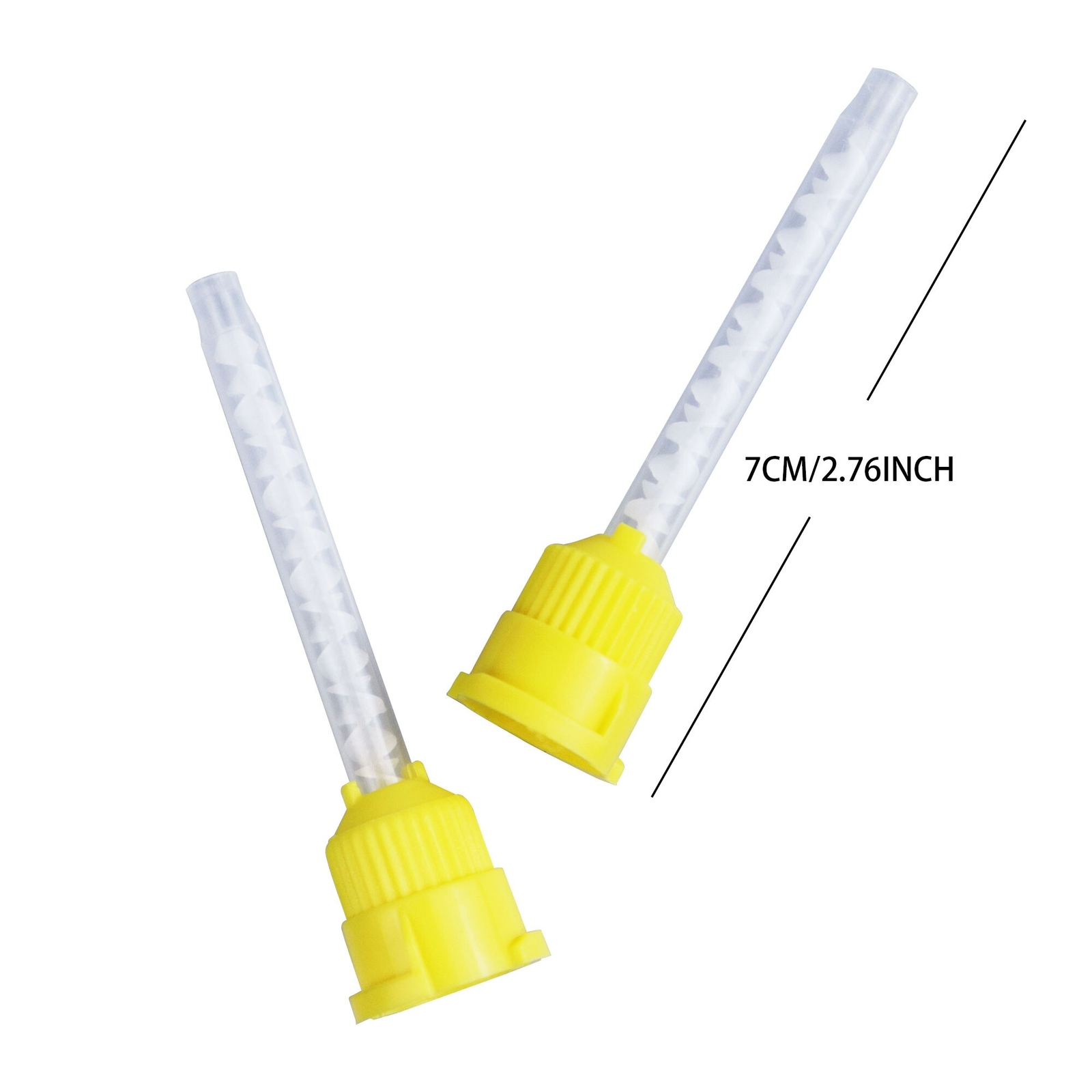 50/100pcs Silicon Dental Impression Material Mixing Tips Yellow Disposable