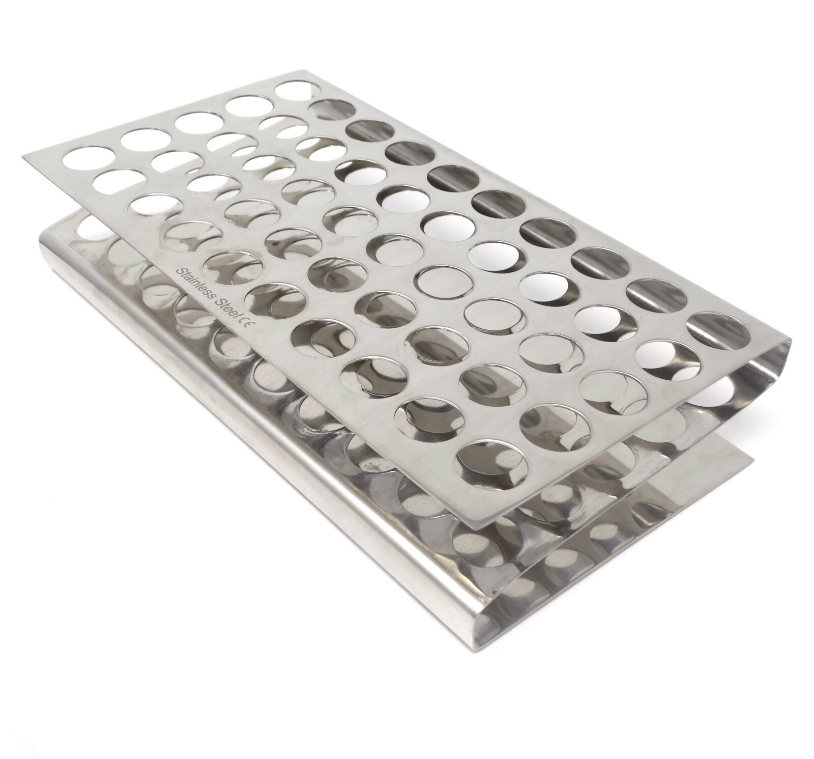 Test Tube Rack 3 Layers Stainless Steel 16-17mm Diameter Holder Stand 50 Holes