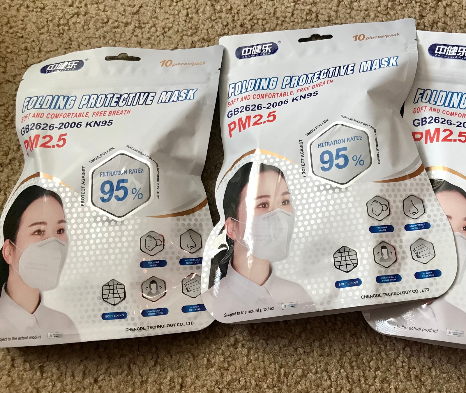 30 Pcs KN95 Protective MultiLayer Face Mask Disposable Exp. Oct 2026