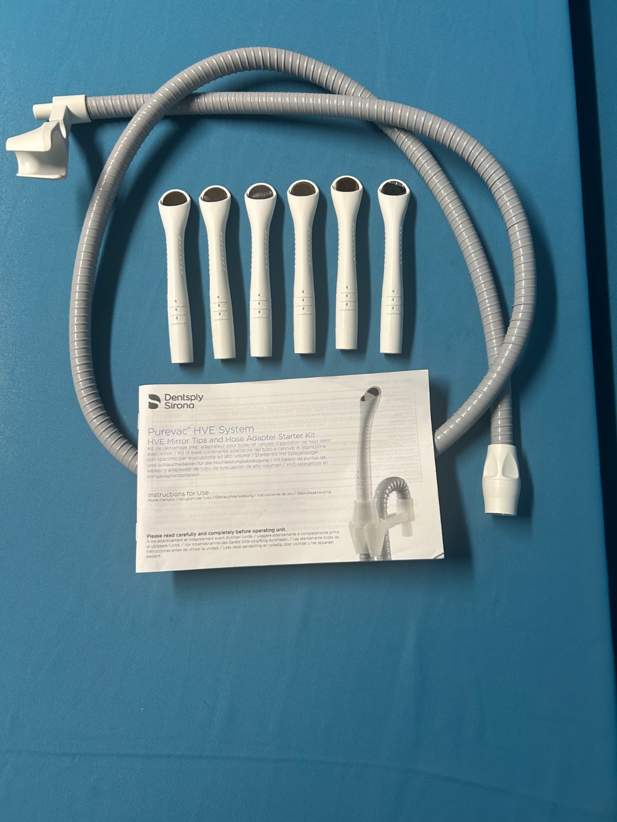 Purevac HVE System Kit – 6 HVE Mirror Tips & 1 Hose Adapter – Dentsply Sirona