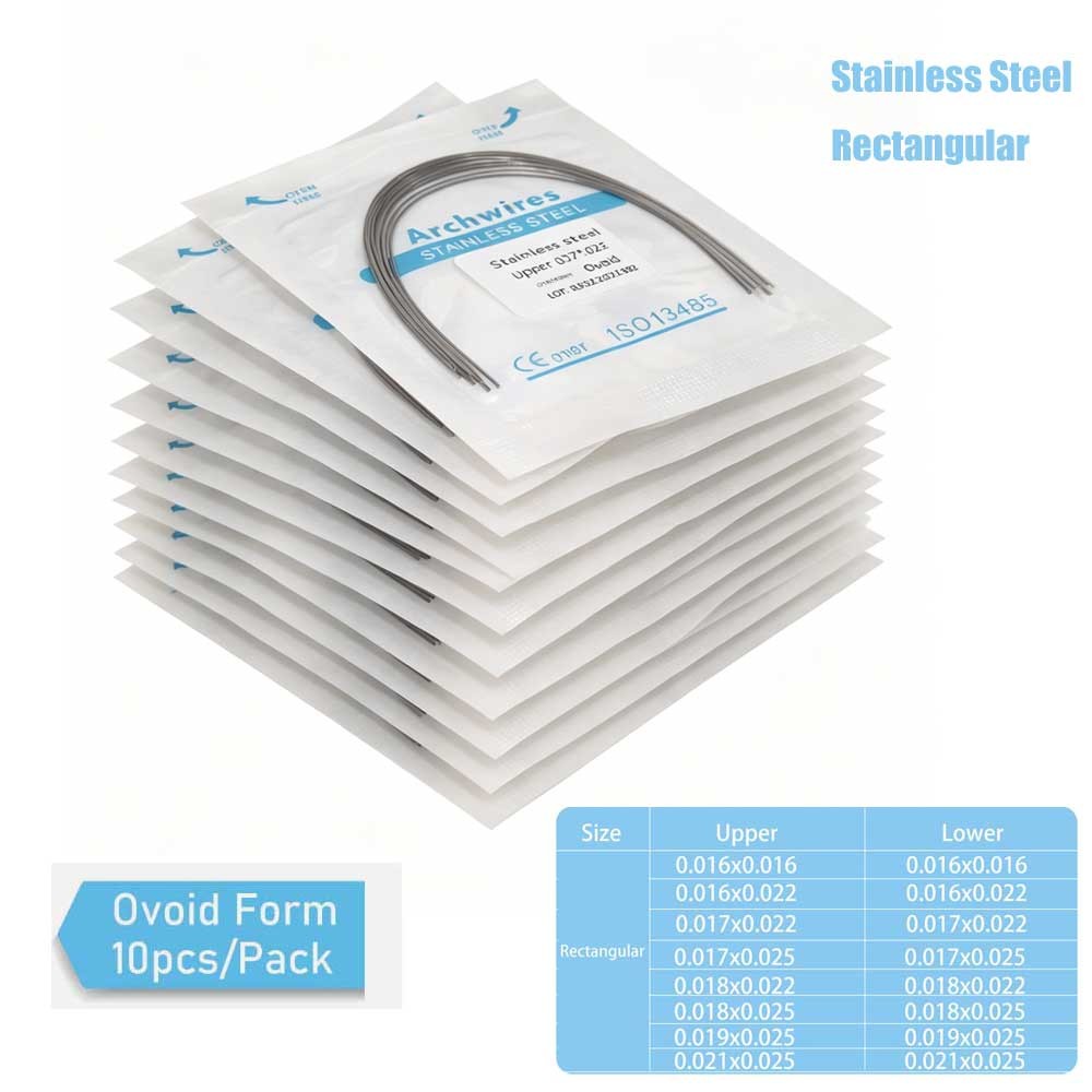 Dental Orthodontic Stainless Steel Wire Rectangular Arch Wires Ovoid 10pcs/pack
