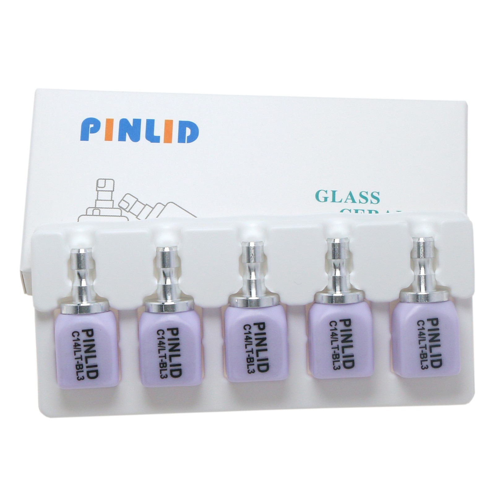 US C14 Emax Glass Ceramic Blocks HT LT Lithium Disilicate CAD/CAM Cerec 5Pcs/Box