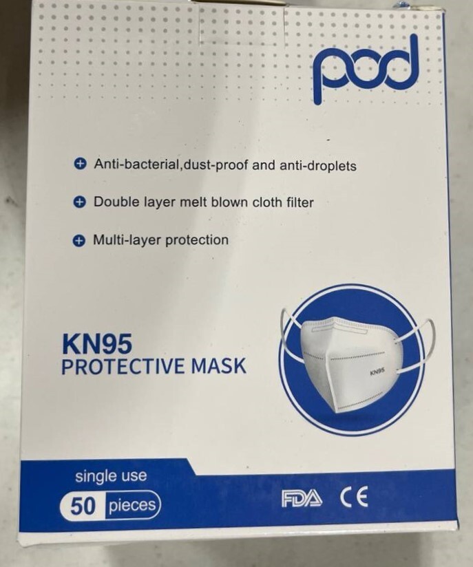 White KN95 Improved Standard GB2626-2019 Protective Face Mask 50 Per Box