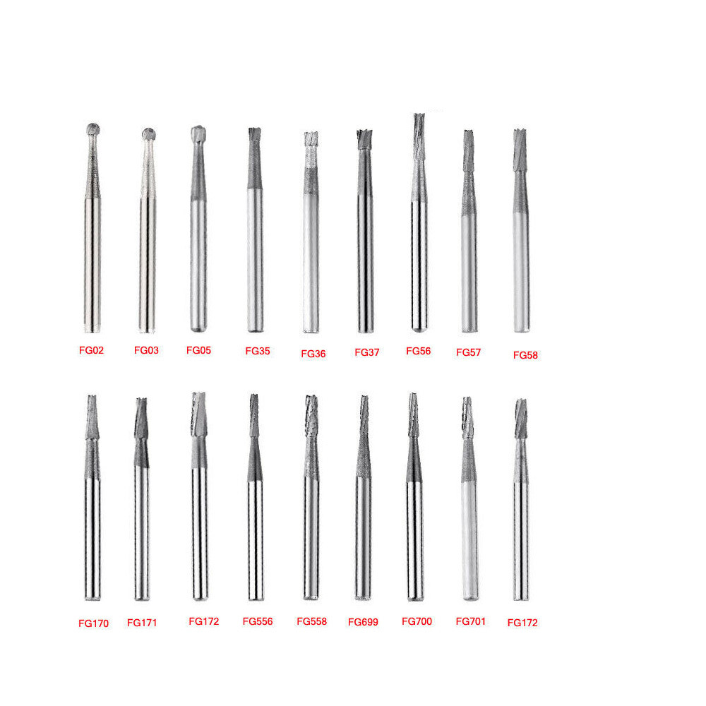 10-20pcs Dental Round Burs Tungsten Carbide FG Burs Polishing & Finishing Drills
