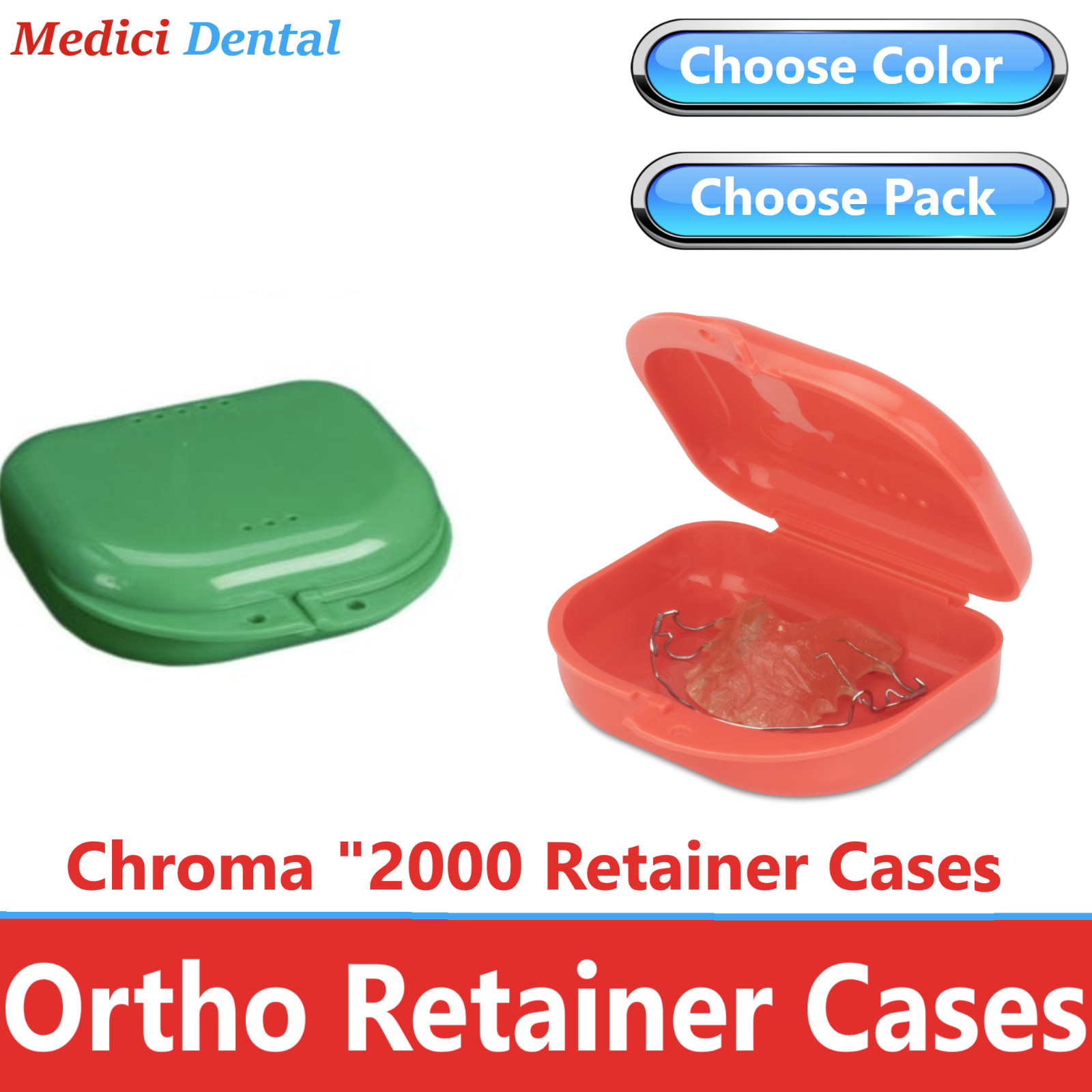 Dental Denture Box case carrier – Retainer Box – 1′ Deep, Upto 150Pk Assorted
