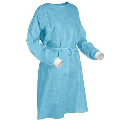 RMH3 Dental Isolation Gown, Blue, Large, 100/Pk. Fluid Resistant, Non-Woven