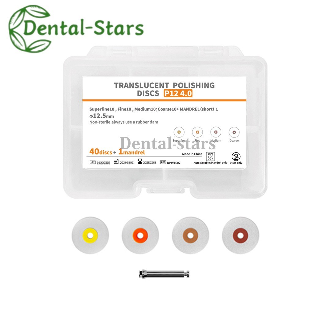 40Pcs Dental Composite Finishing Polishing Discs Coarse/Medium/Fine 9.5/12.5mm