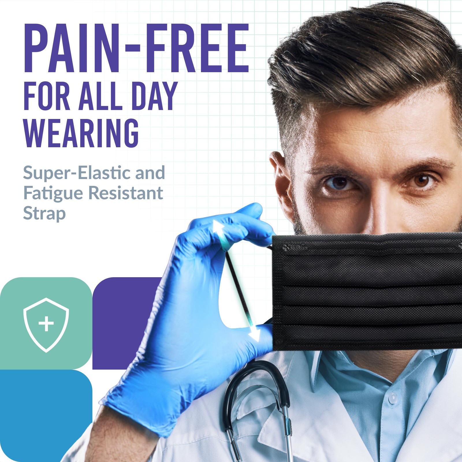 Face Mask Disposable – Available in 50 & 2,000 pcs – ASTM Level 1, 3-Ply Brea…