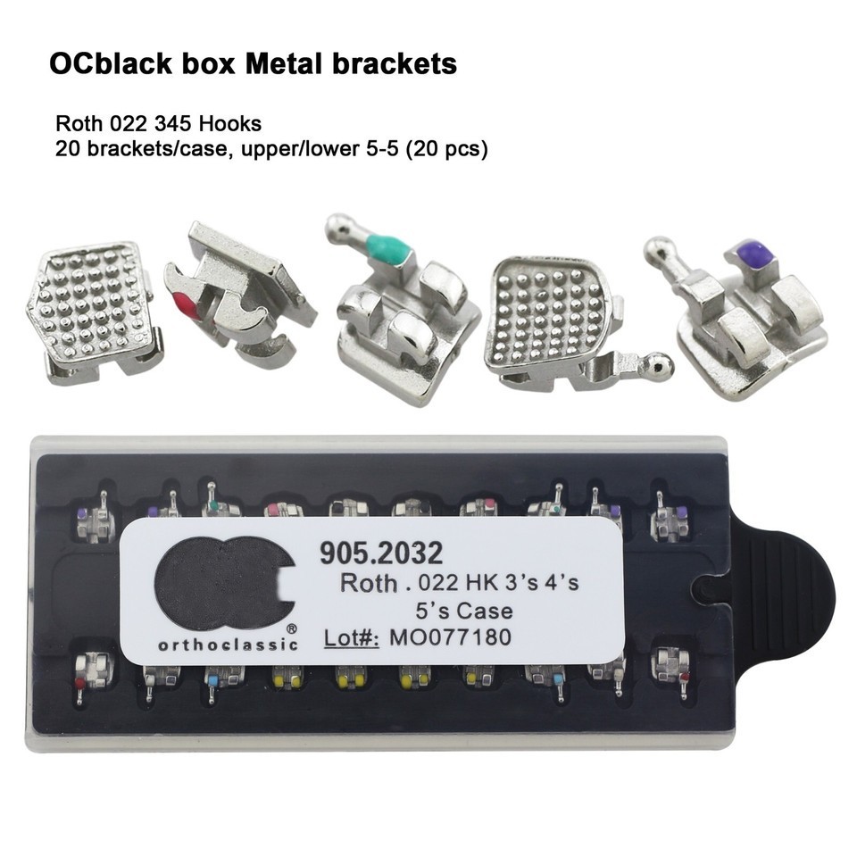 Orthodontic Metal Brackets OC Mini MIM Braces MBT Roth 022 345 Hooks Twin Braces