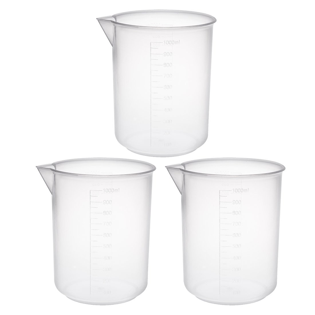 uxcell Measuring Cup 1000ml PP Plastic Graduated Beaker Transparent for Lab K…