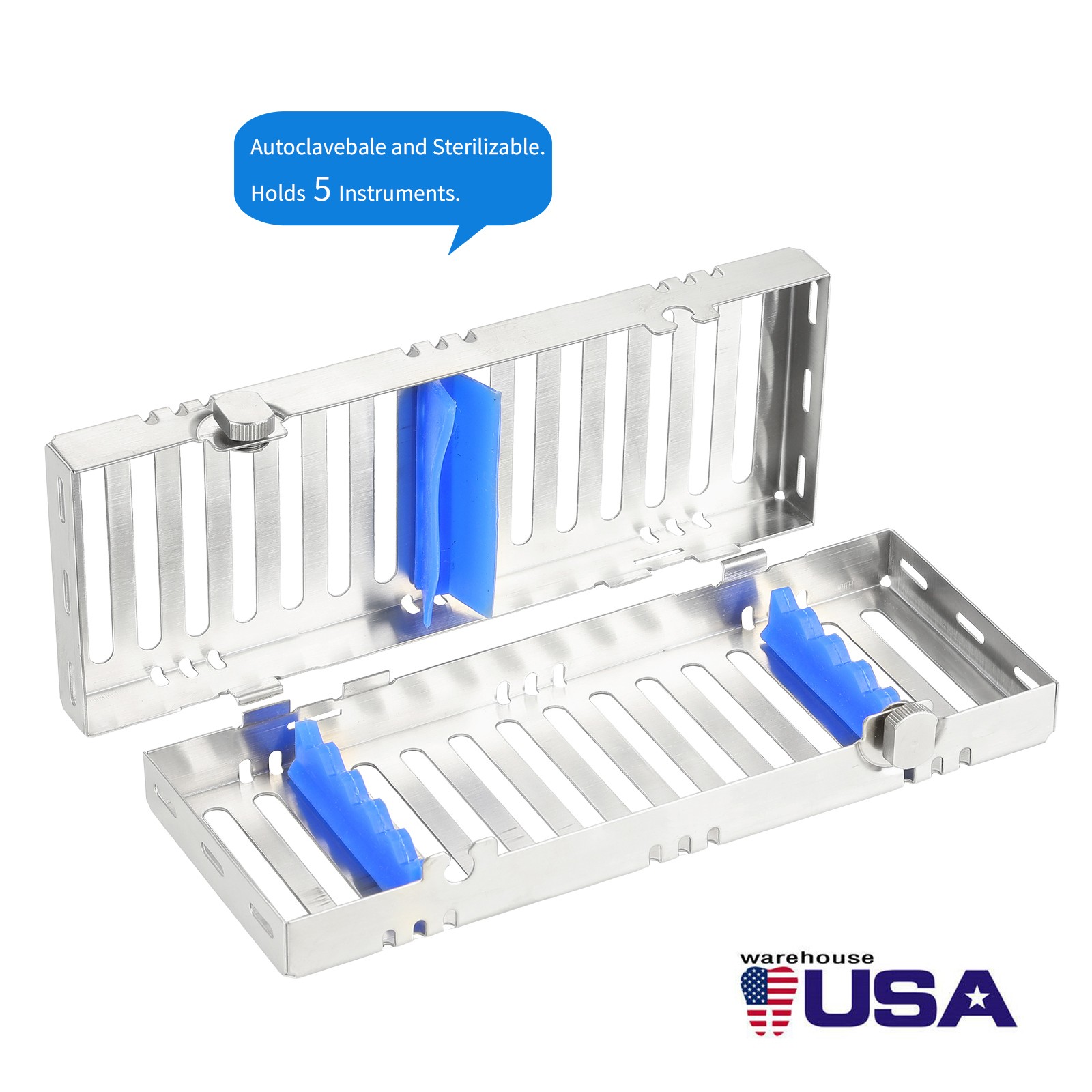 Dental Autoclave Sterilization Cassette Rack Box Tray For 5 Instrument