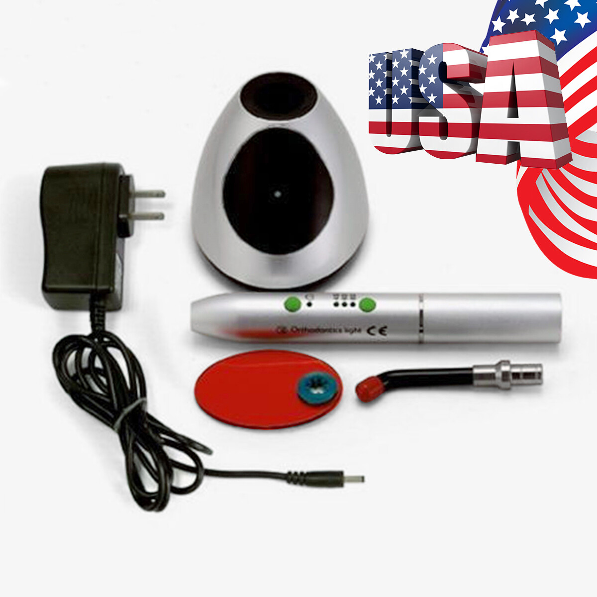 Dental Wireless Orthodontics LED Curing Light Resin Cure Lamp 8s/6s/4s 2000mw/c㎡