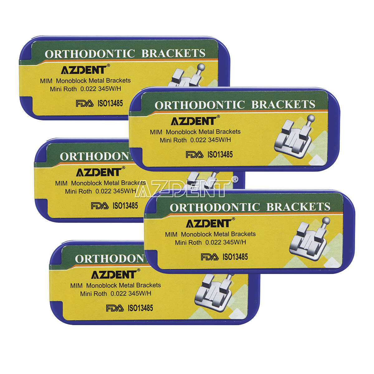 AZDENT Dental Orthodontic C3 MIM Bracket Braces Mini Roth MBT .022 Hooks 345