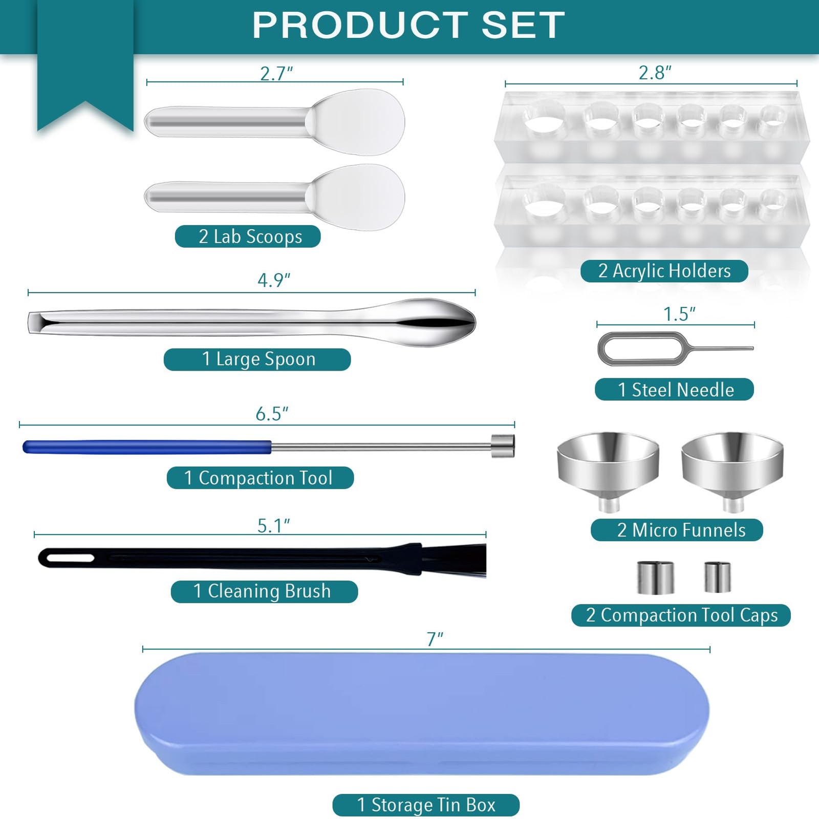 LELELUK Filling Tool Kit – Home & Lab Supplies with Micro Minimized, Silver
