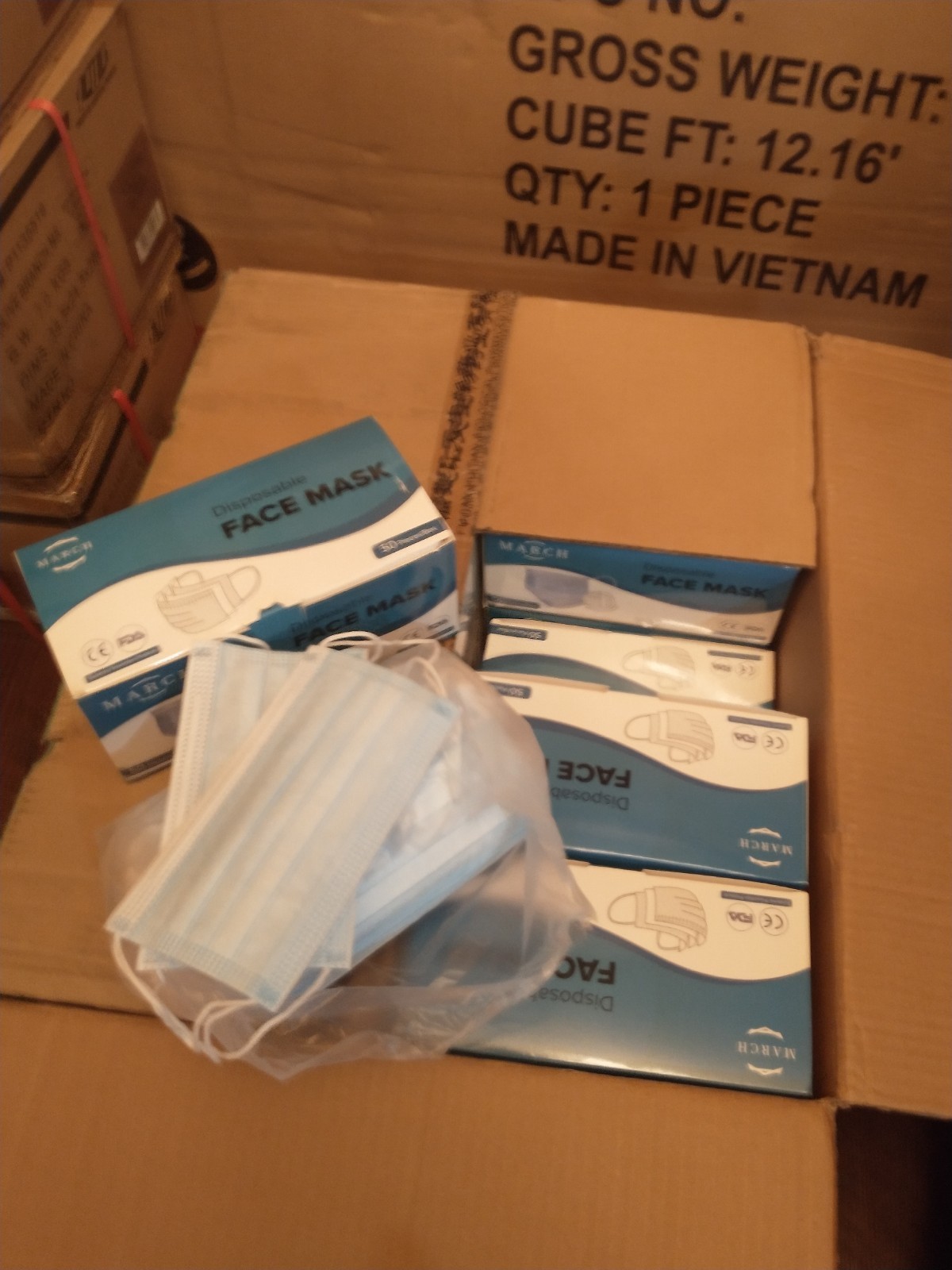50 PCS Disposable Face Mask Non Medical Surgical 3 Ply Ear loop Blue Masks