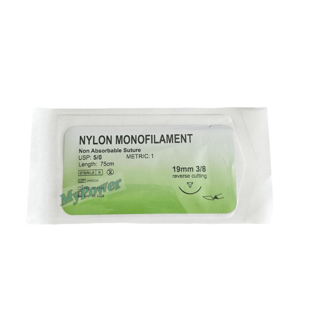 100Pcs Dental Sutures Reverse Suture Metric 1.5 Nylon Monofilament 5-0 4-0 3-0