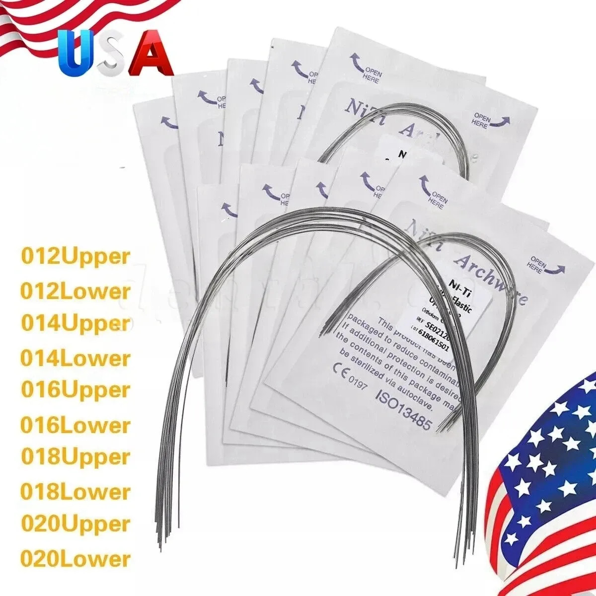 10 Packs Arcos de Dental Ortodoncia Redondos Niti Arco de Alambre Su Arch 100PCS