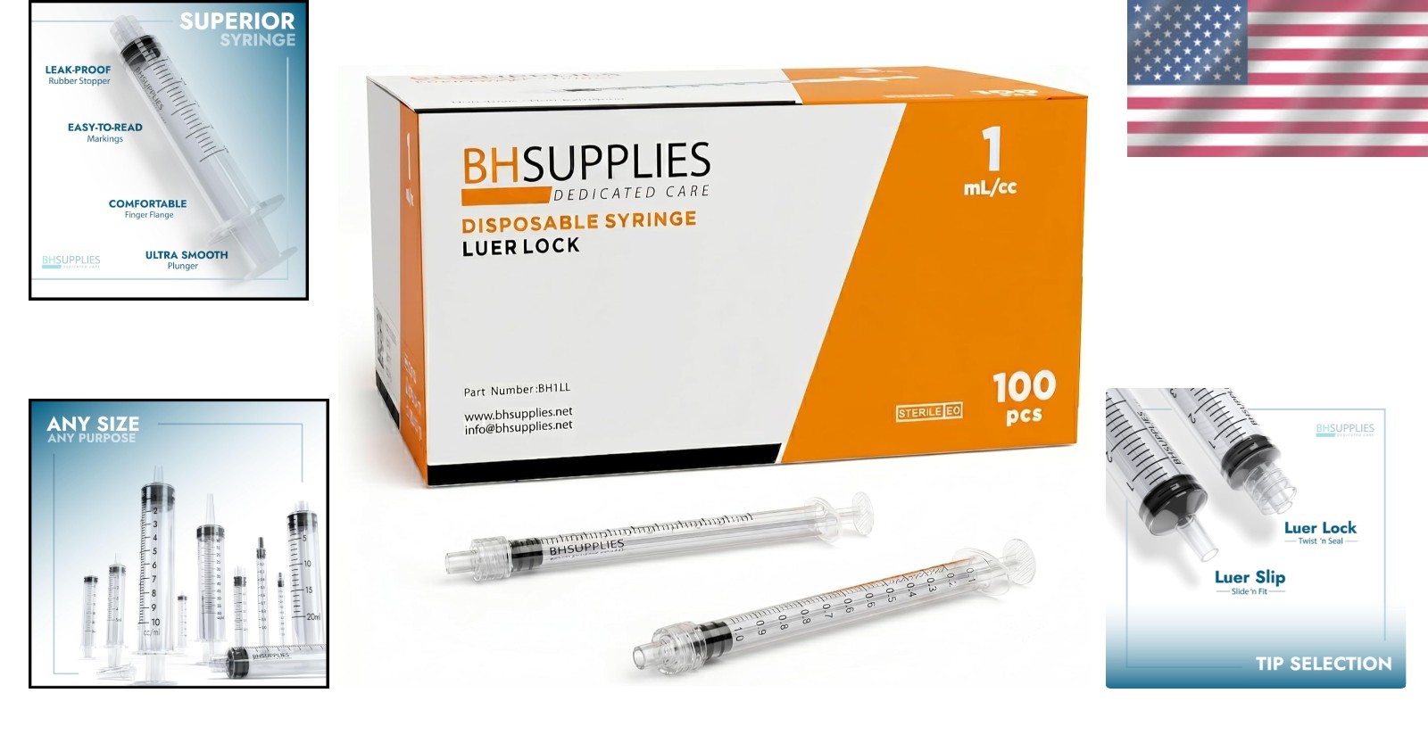 Individually Wrapped 1ml Disposable Syringes – Pack of 100 for Medical Precision