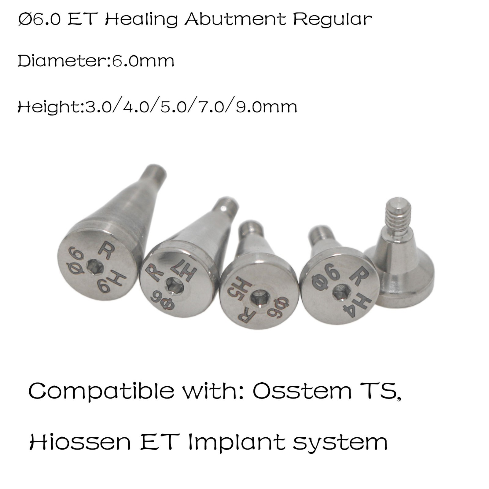 US 5Pcs Dental Healing Abutment Cap Mini Regular Platform Fit Osstem Hiossen