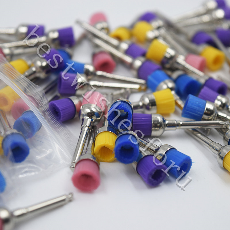Dental Multi-color Nylon Latch Flat Bowl Buffing Polisher Prophy Cup Bolt Brush