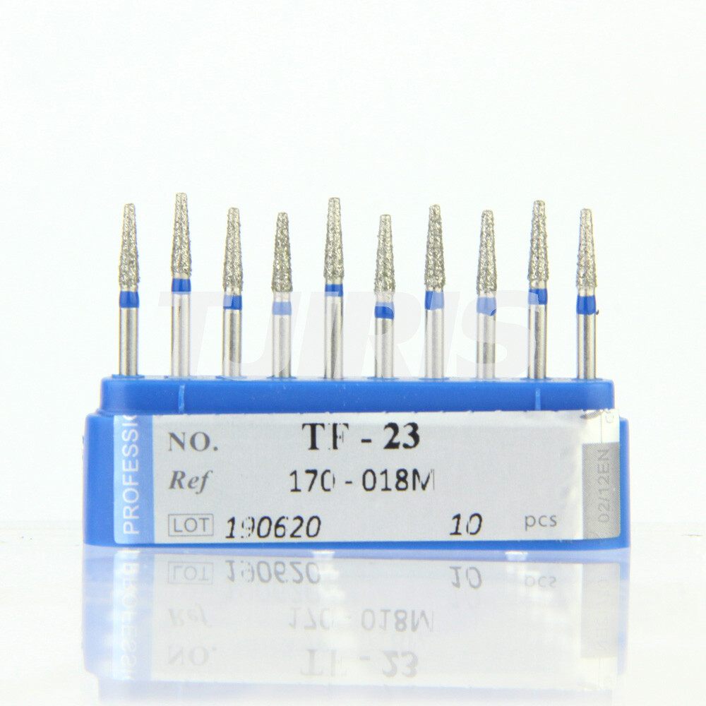 10pcs Dental Diamond Burs FG Flat End Cone/Taper Standard Grit High Speed