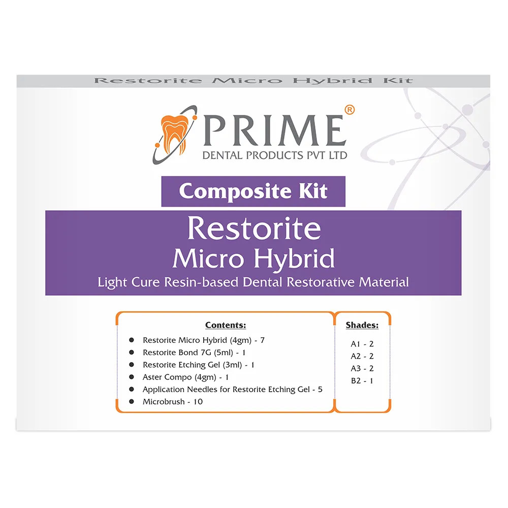 Prime Dental Micro Hybrid Light Cure resin Composite Materials Kit (Free Ship)
