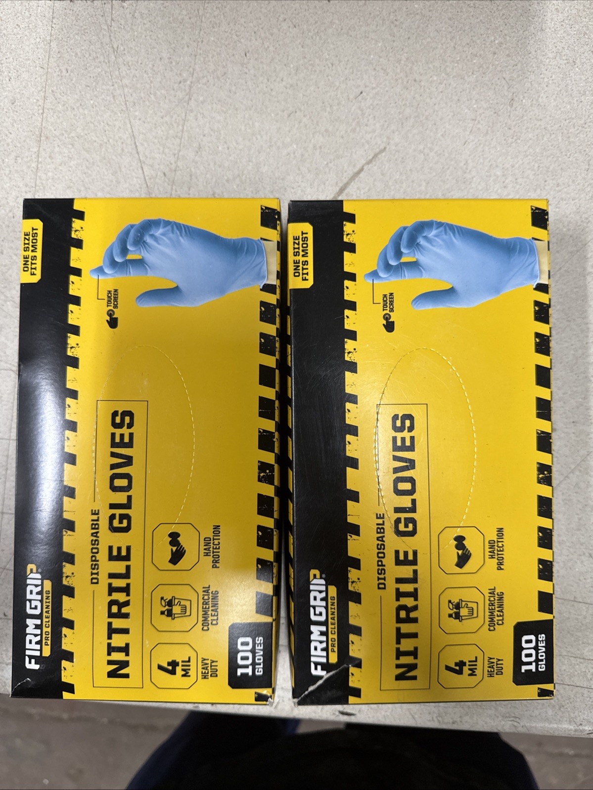 Firm Grip Pro Cleaning Disposable Heavy Duty Nitrile Gloves, One Size