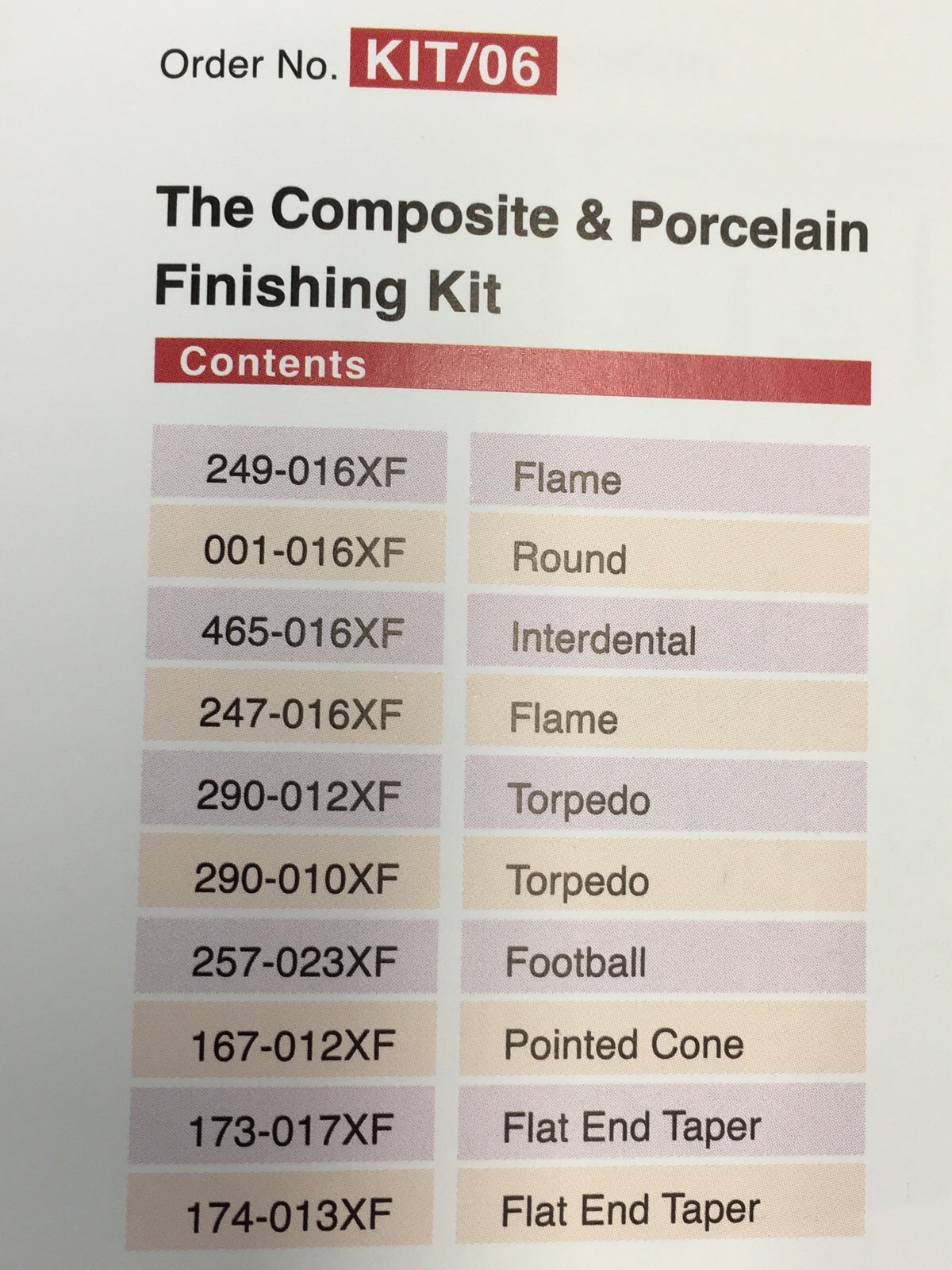 DENTAL Composite & Porcelain Finishing Gold Diamond FG Burs Kit#6 MDT