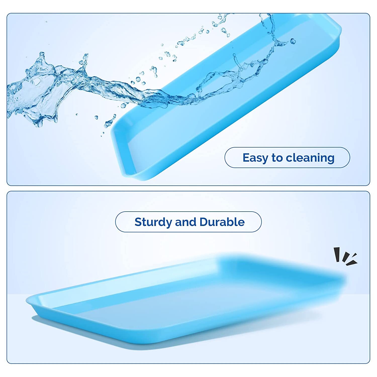 20PCS Dental Flat Trays Autoclavable Plastic Tray Size B 13.25X9.75″ (10 Colors)