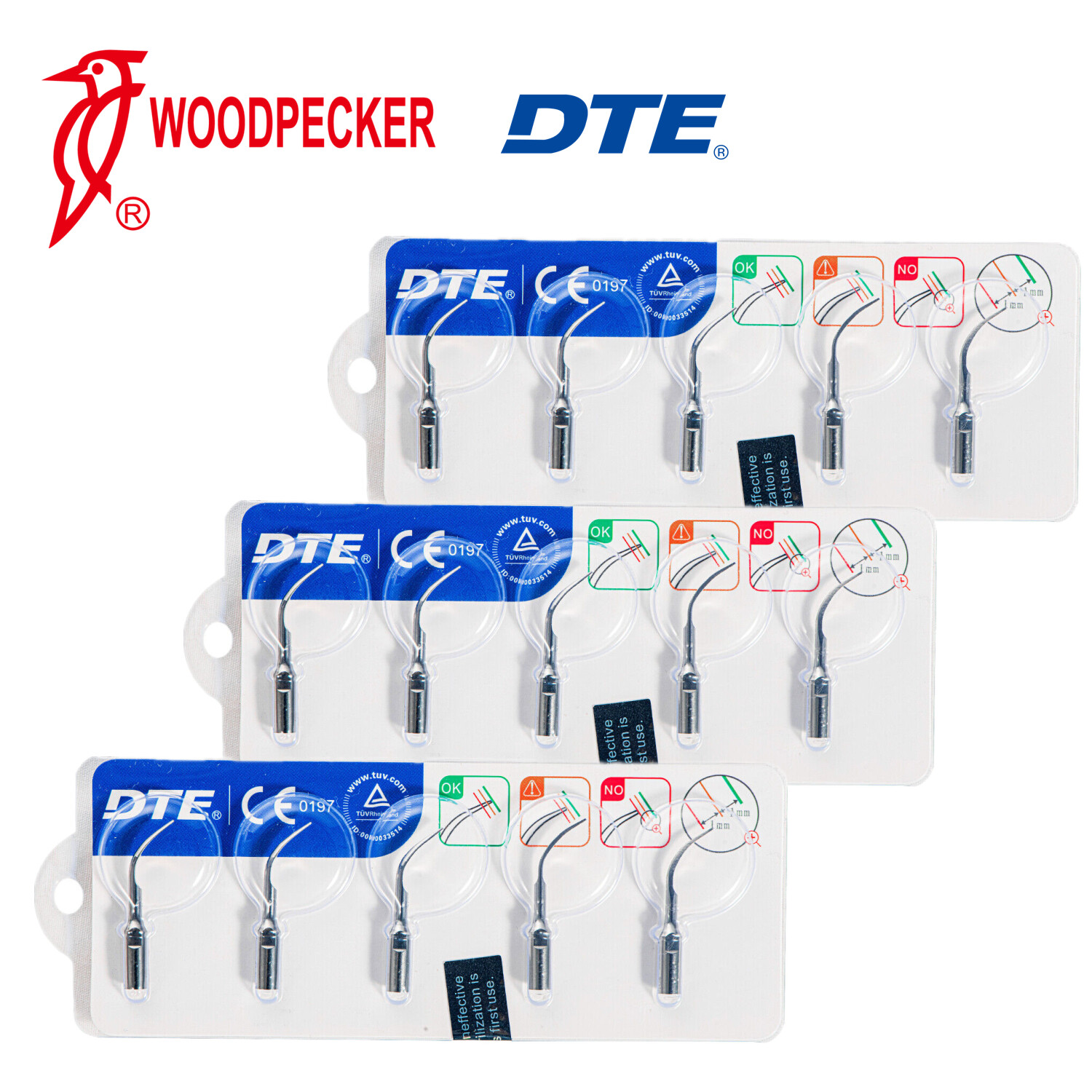 5pc/pack Woodpecker DTE Dental Ultrasonic Scaler Tips Assorted Fit NSK SATELEC