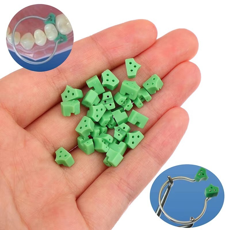 40pcs/bag Dental Silicone Wedge Teeth Filling Add-On Wedges Rubber Delta Ring