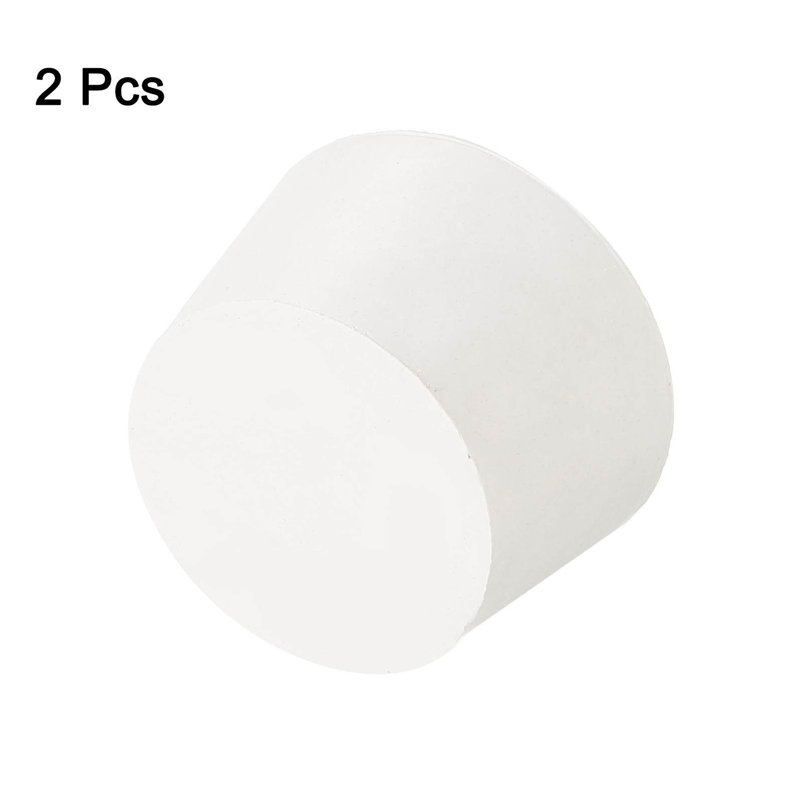 2Pcs Solid Rubber Stoppers White 10# Tapered Lab Plugs 52x43x32mm